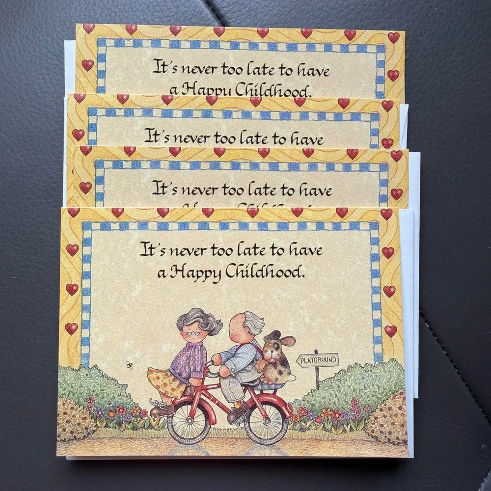 Vtg 90s Babbling Brook Note Cards Blank Cottagecore Country Folk Art SET of 4